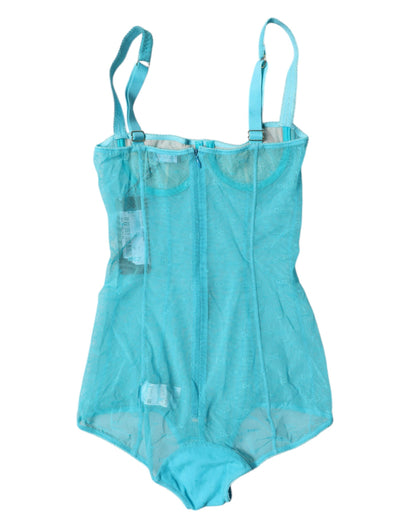 Dolce &amp; Gabbana Intimo body reggiseno a balconcino in tulle blu