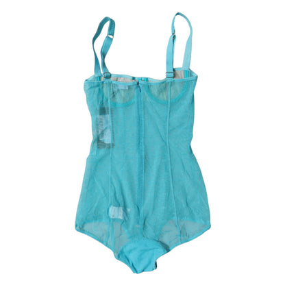 Dolce &amp; Gabbana Intimo body reggiseno a balconcino in tulle blu