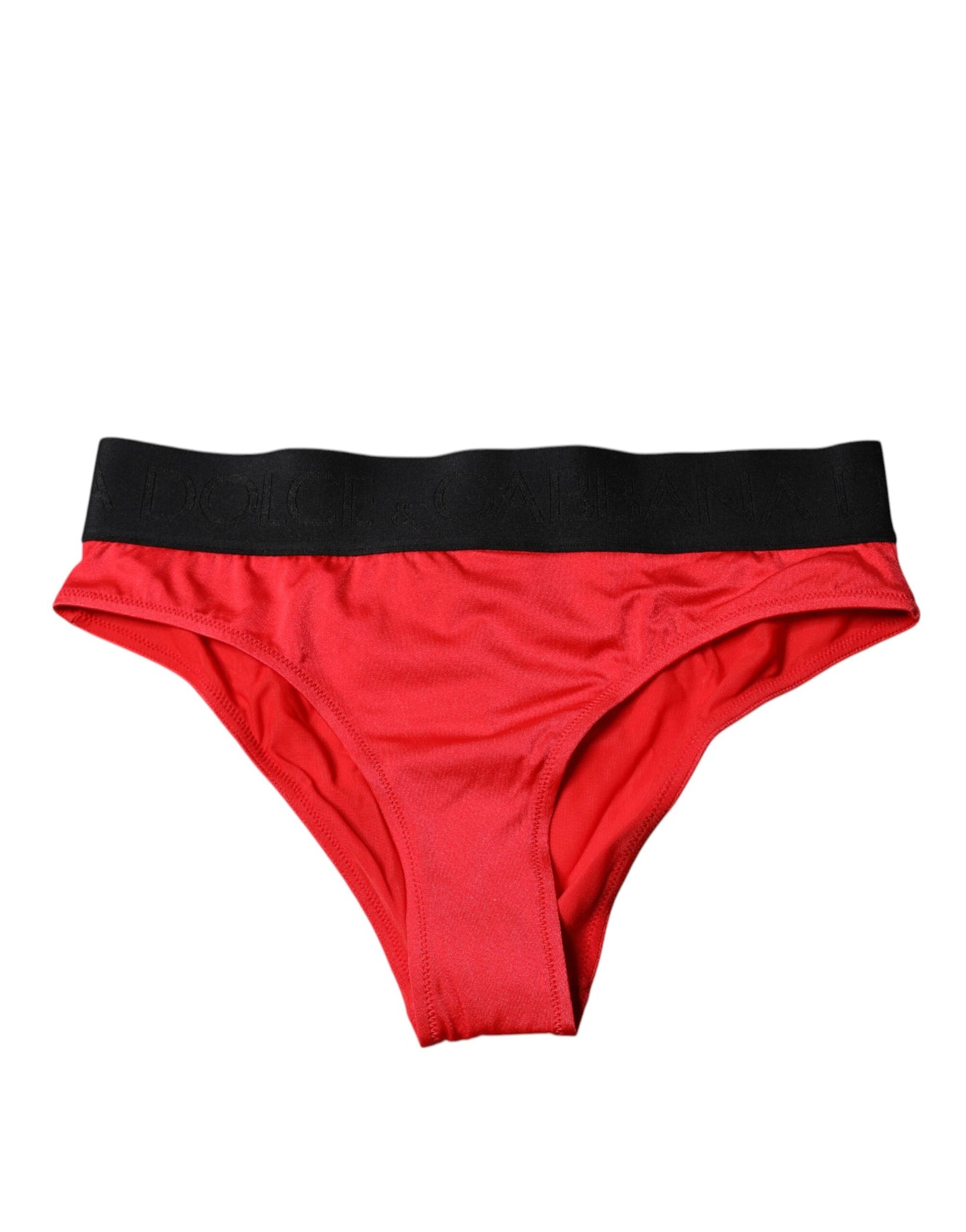 Dolce &amp; Gabbana Slip in nylon elasticizzato rosso a vita media