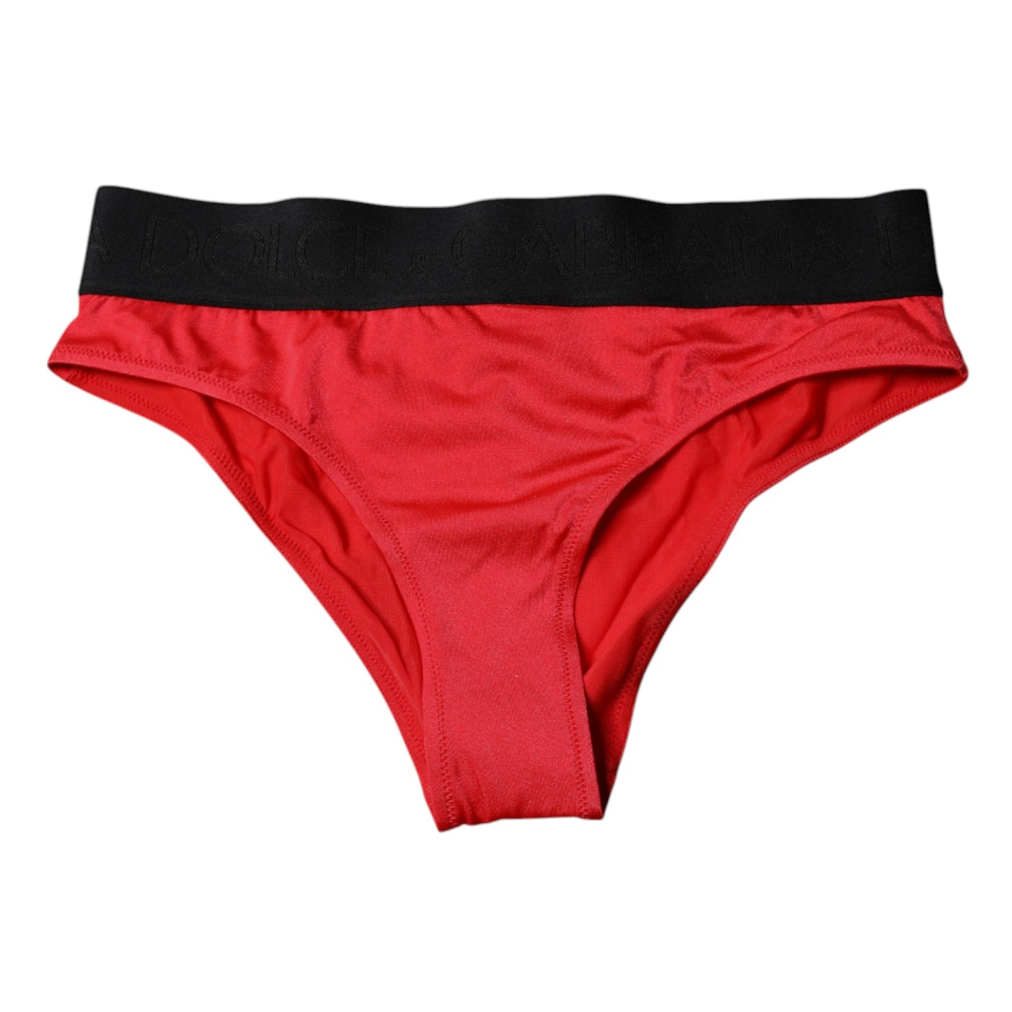 Dolce &amp; Gabbana Slip in nylon elasticizzato rosso a vita media