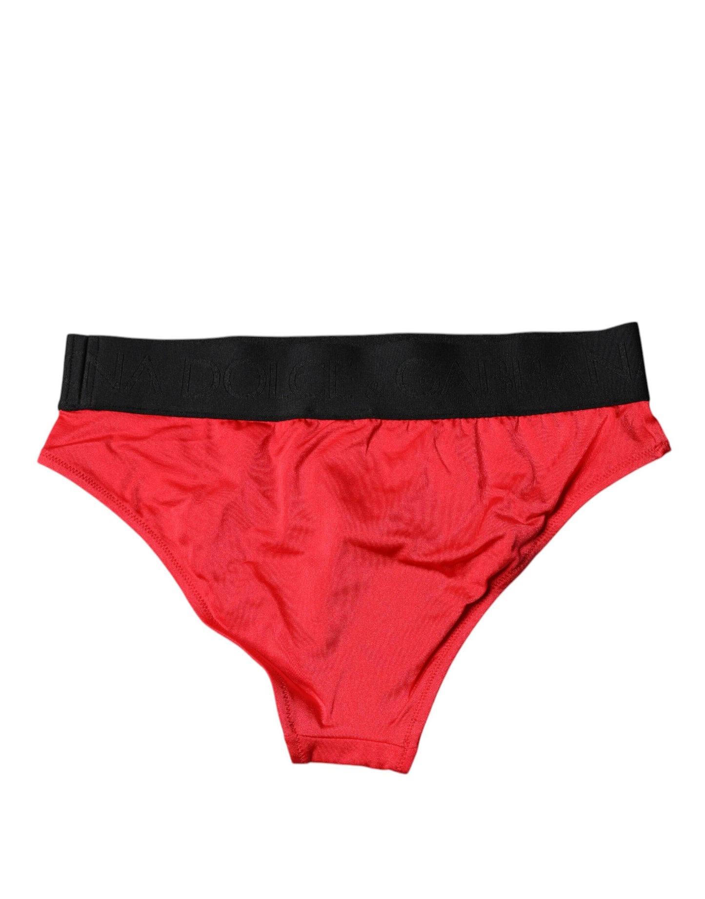 Dolce &amp; Gabbana Slip in nylon elasticizzato rosso a vita media