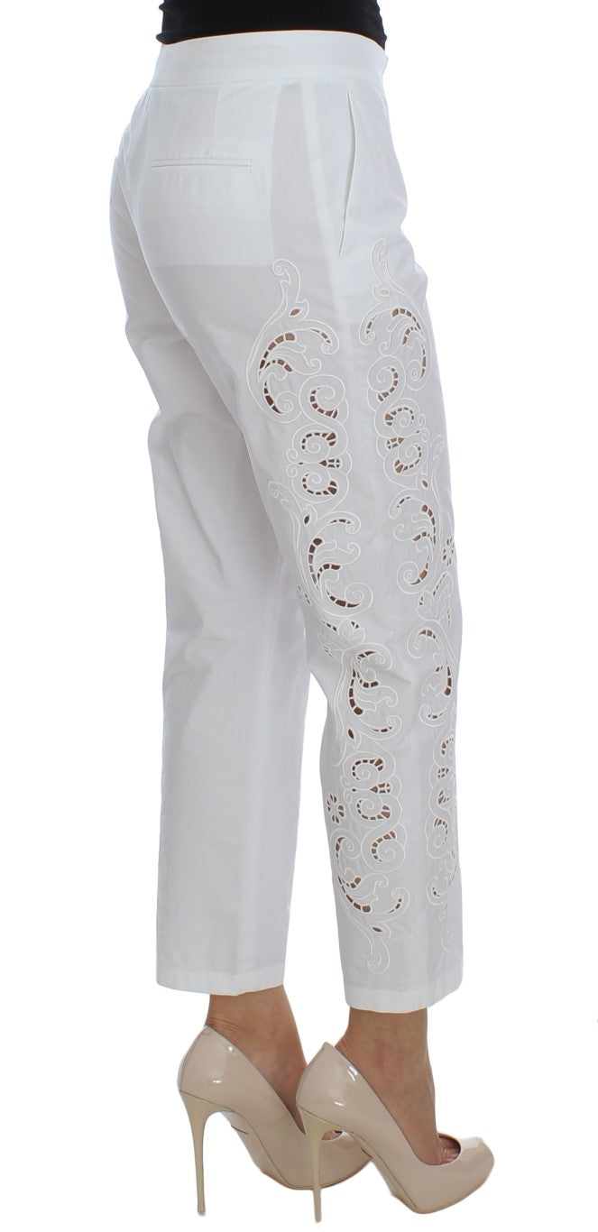 Dolce &amp; Gabbana Abito bianco con motivo floreale e pantaloni Sicily