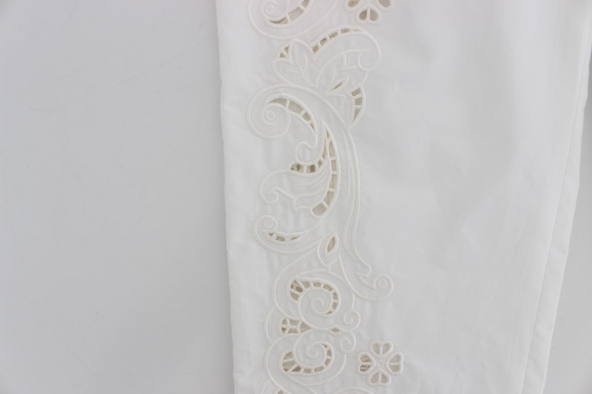Dolce &amp; Gabbana Abito bianco con motivo floreale e pantaloni Sicily