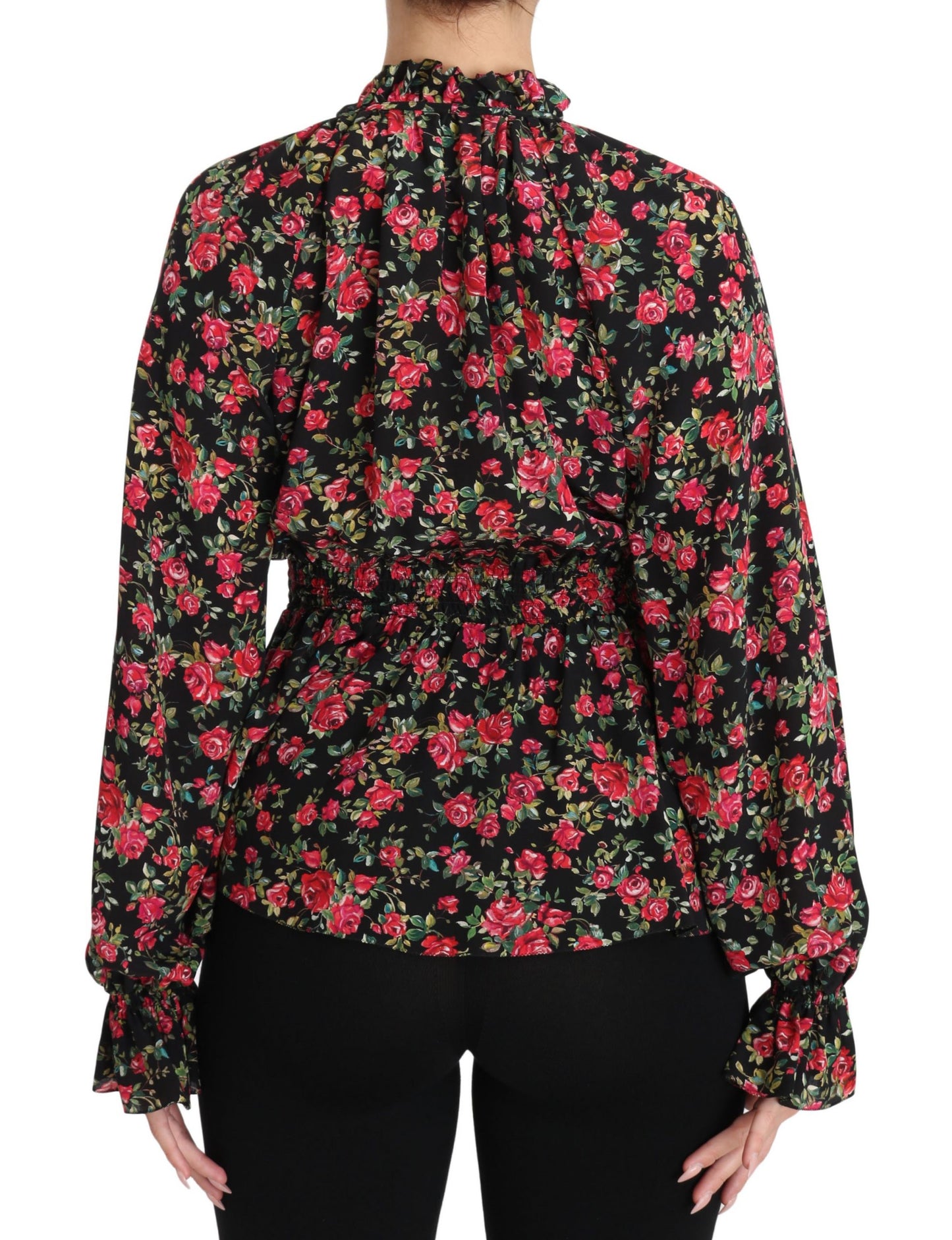 Dolce &amp; Gabbana Camicia con stampa floreale e rose nere