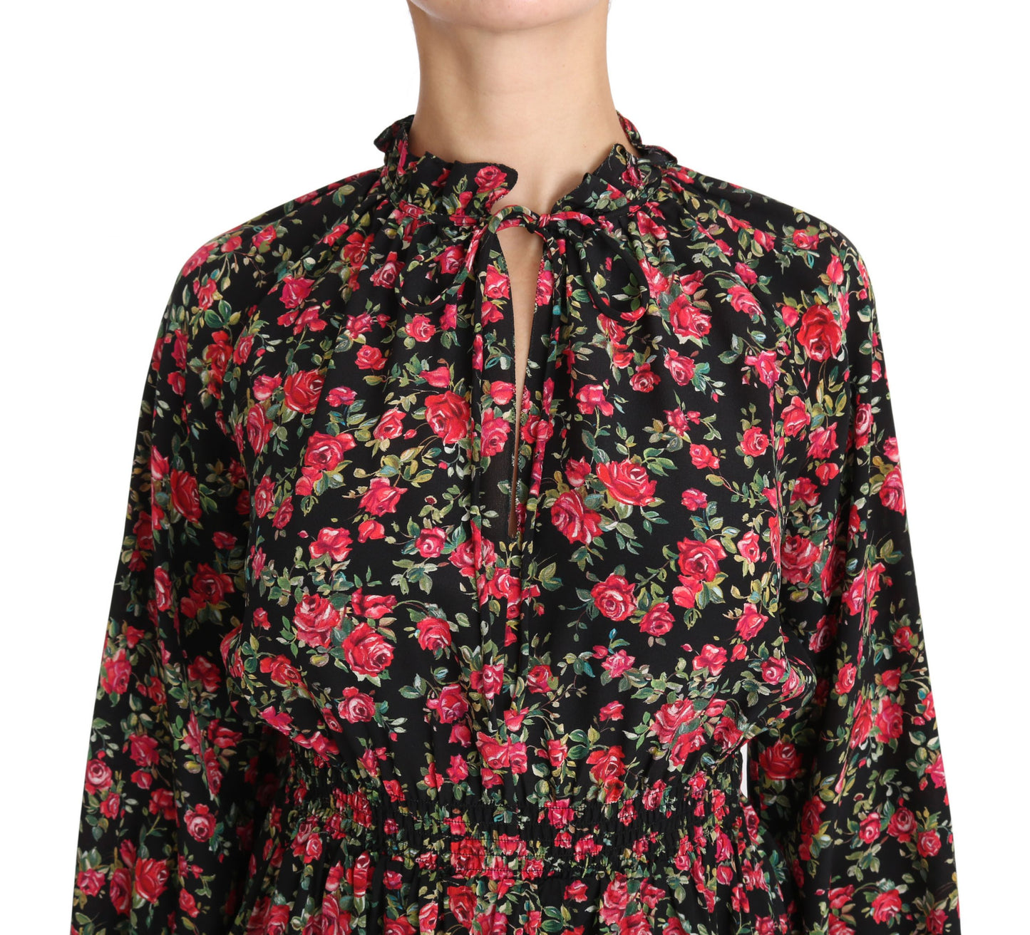 Dolce &amp; Gabbana Camicia con stampa floreale e rose nere