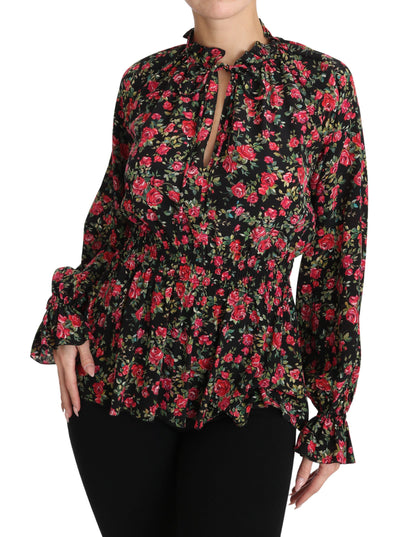 Dolce &amp; Gabbana Camicia con stampa floreale e rose nere