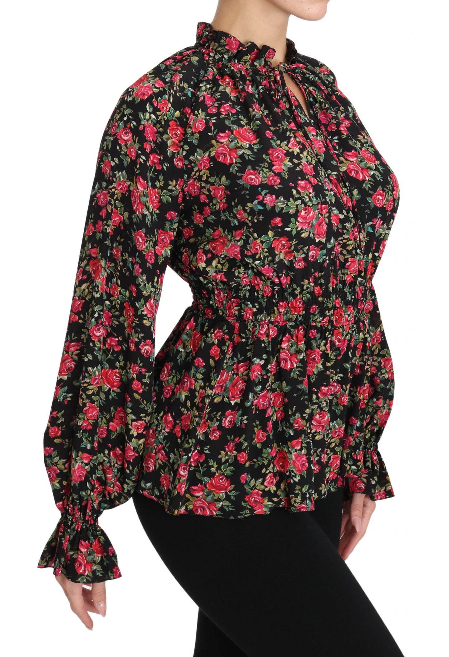 Dolce &amp; Gabbana Camicia con stampa floreale e rose nere