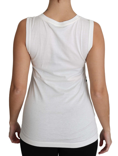 Canotta senza maniche in cotone bianco Dolce &amp; Gabbana #dgfamily