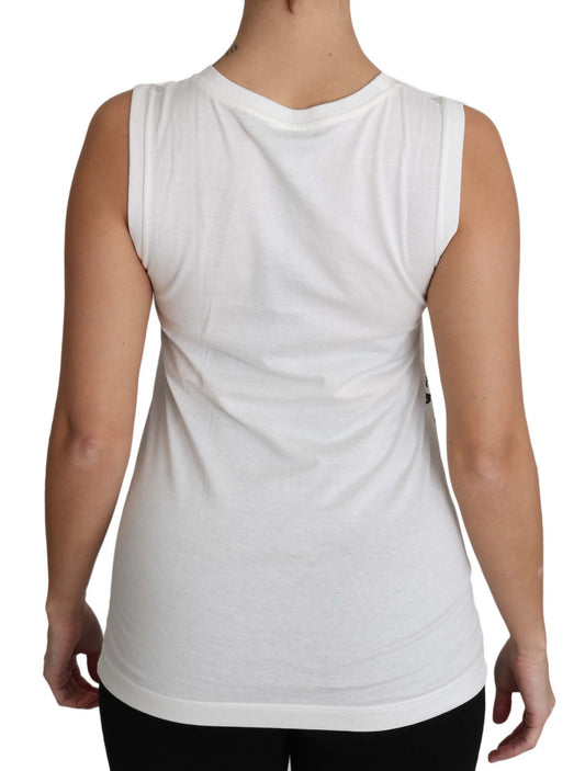 Canotta senza maniche in cotone bianco Dolce &amp; Gabbana #dgfamily