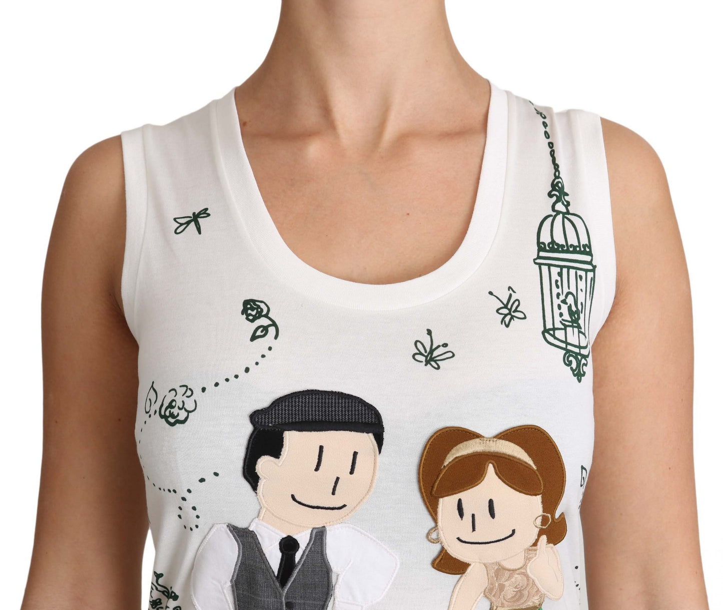 Canotta senza maniche in cotone bianco Dolce &amp; Gabbana #dgfamily