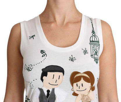 Canotta senza maniche in cotone bianco Dolce &amp; Gabbana #dgfamily