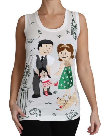 Canotta senza maniche in cotone bianco Dolce &amp; Gabbana #dgfamily