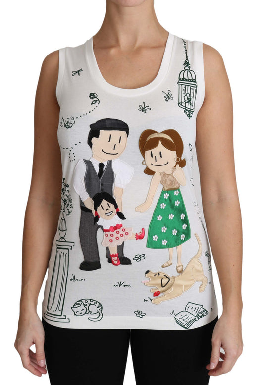 Canotta senza maniche in cotone bianco Dolce &amp; Gabbana #dgfamily