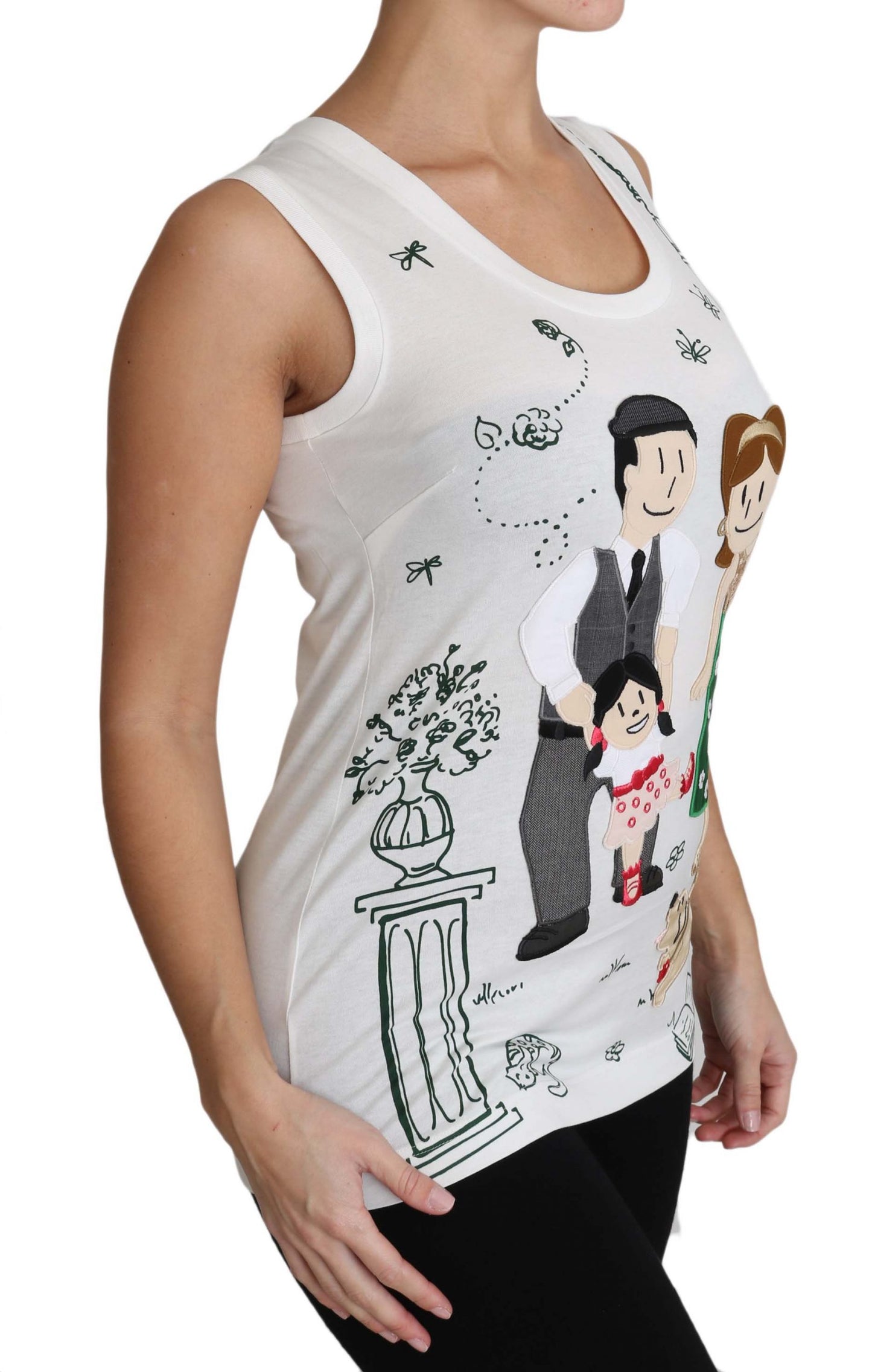 Canotta senza maniche in cotone bianco Dolce &amp; Gabbana #dgfamily