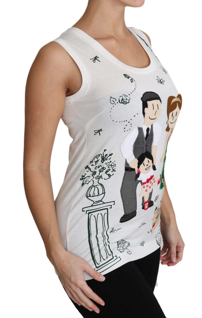 Canotta senza maniche in cotone bianco Dolce &amp; Gabbana #dgfamily