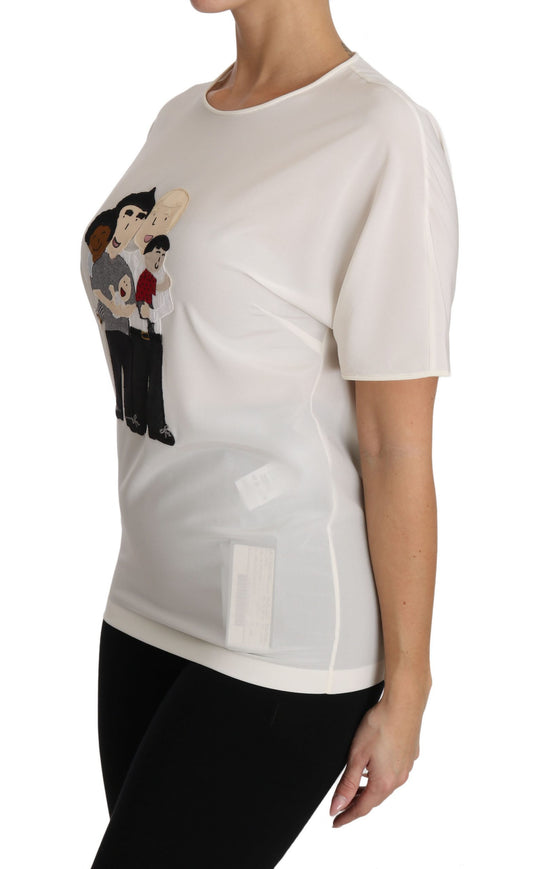 T-shirt Dolce &amp; Gabbana in seta bianca elasticizzata #dgfamily