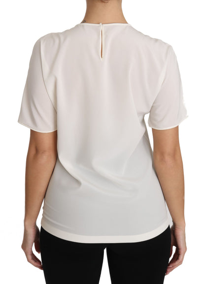 T-shirt Dolce &amp; Gabbana in seta bianca elasticizzata #dgfamily