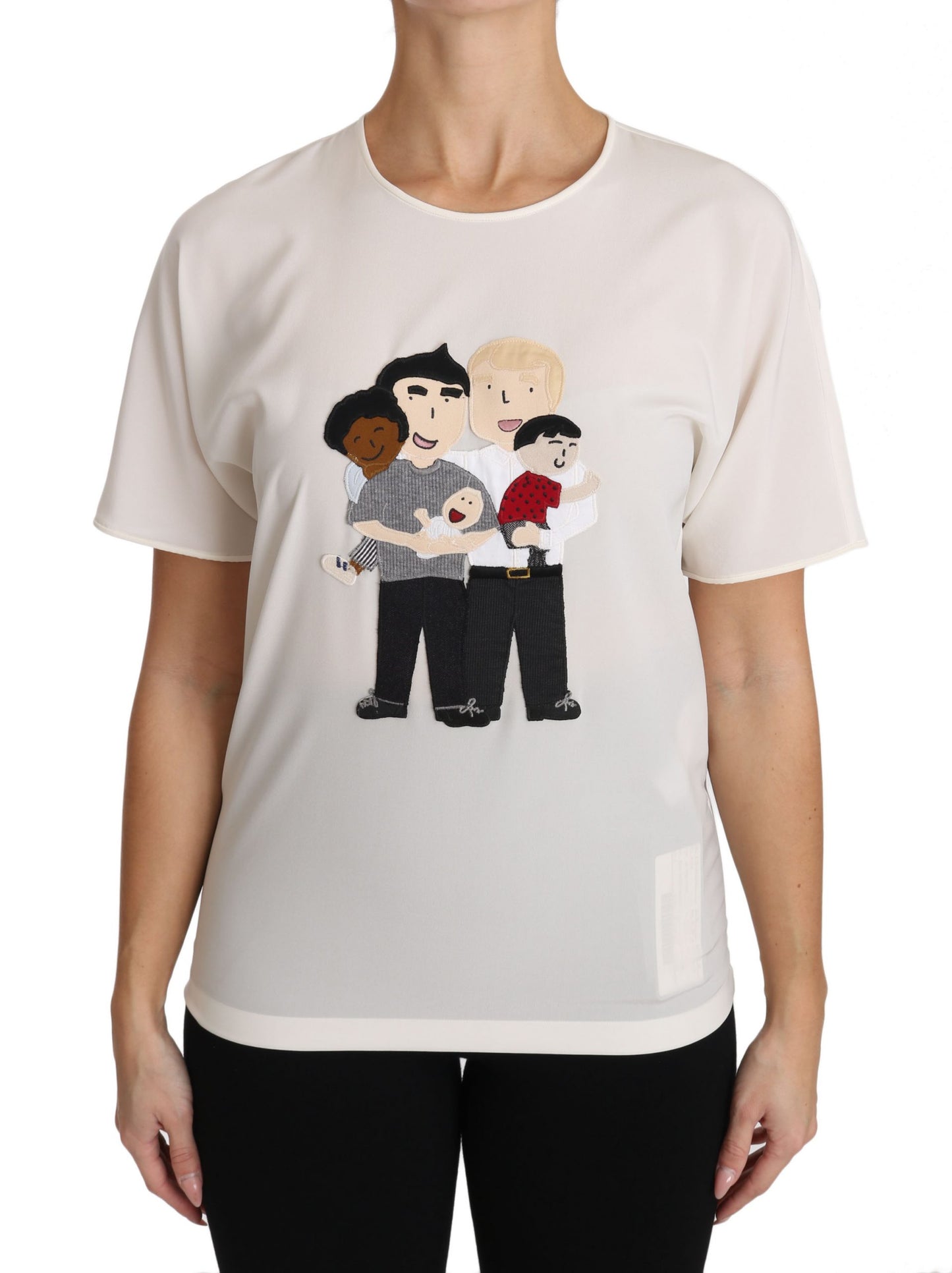 T-shirt Dolce &amp; Gabbana in seta bianca elasticizzata #dgfamily