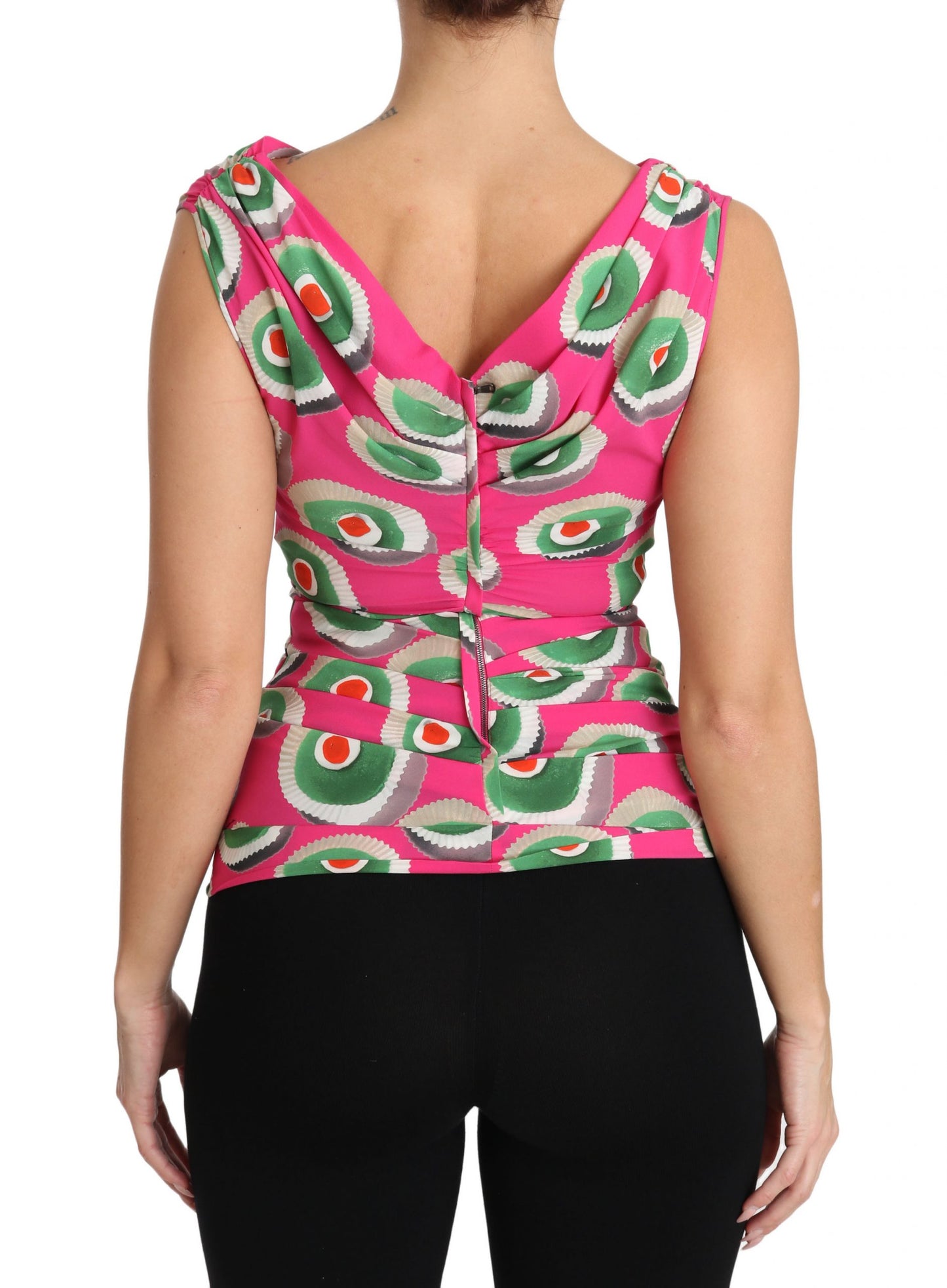 Dolce & Gabbana Top in seta elasticizzata rosa siciliano