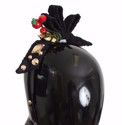 Dolce &amp; Gabbana Diadema Cerchietto Tiara Frutti di Bosco Fiocco di Cristallo Capelli