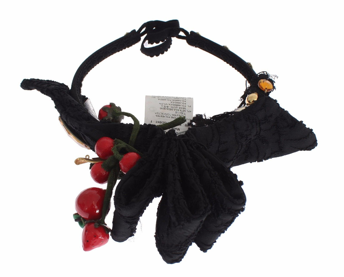 Dolce &amp; Gabbana Diadema Cerchietto Tiara Frutti di Bosco Fiocco di Cristallo Capelli