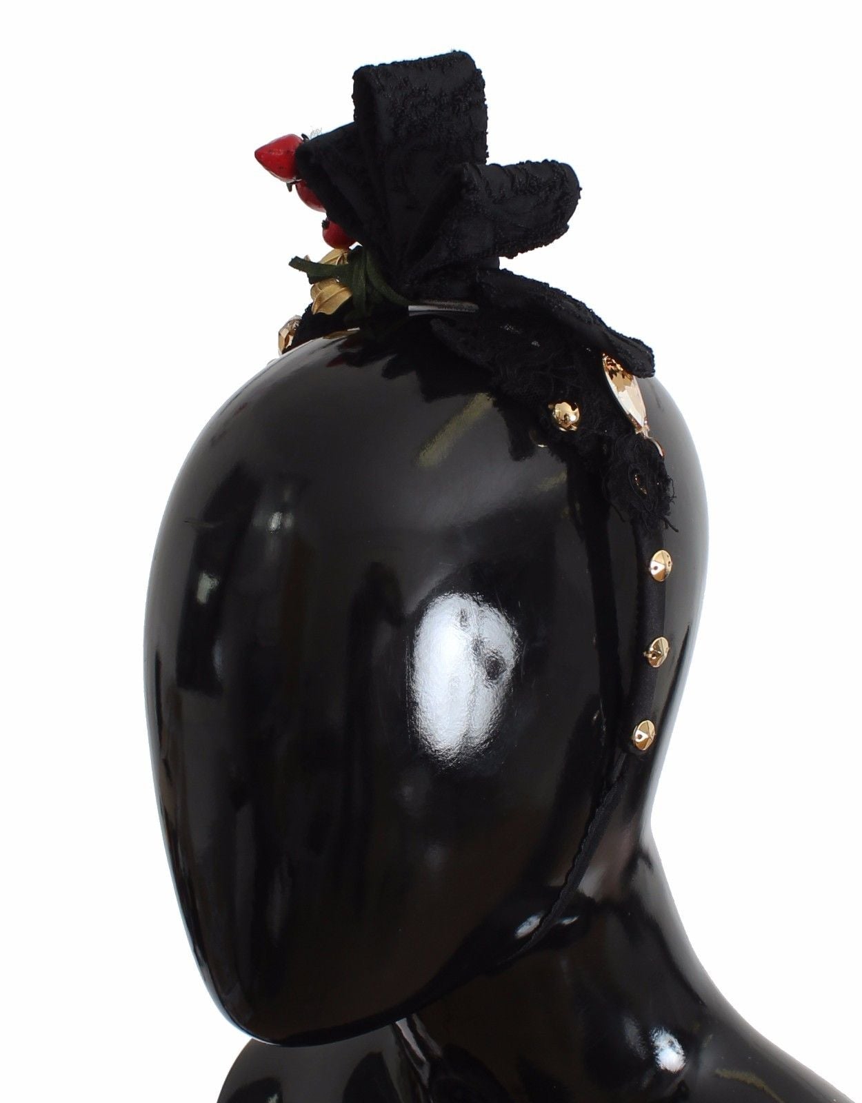 Dolce &amp; Gabbana Diadema Cerchietto Tiara Frutti di Bosco Fiocco di Cristallo Capelli