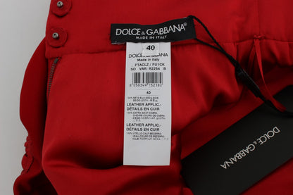 Dolce &amp; Gabbana Shorts Sicily in seta rossa con rose 