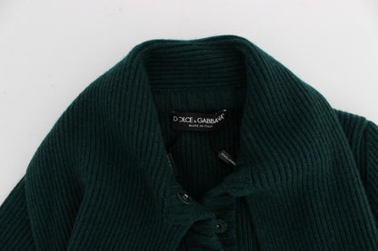 Cardigan in cashmere lavorato a maglia verde Dolce &amp; Gabbana