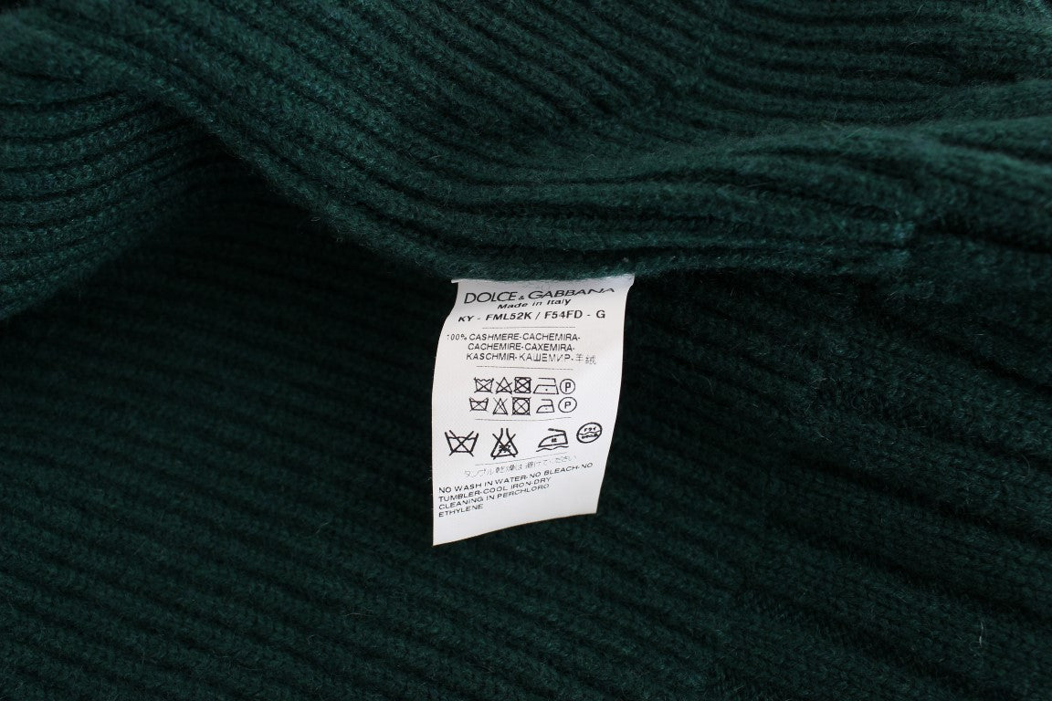 Cardigan in cashmere lavorato a maglia verde Dolce &amp; Gabbana
