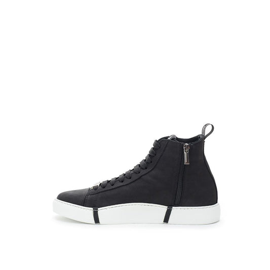 Roberto Cavalli Sneakers alte in pelle scamosciata nera