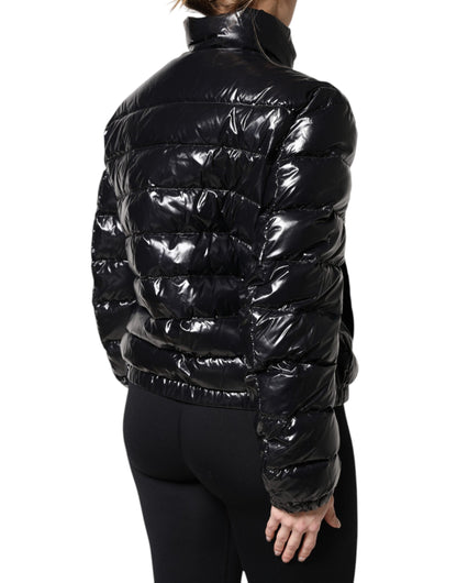 Piumino Dolce &amp; Gabbana con zip intera e placca logo nera