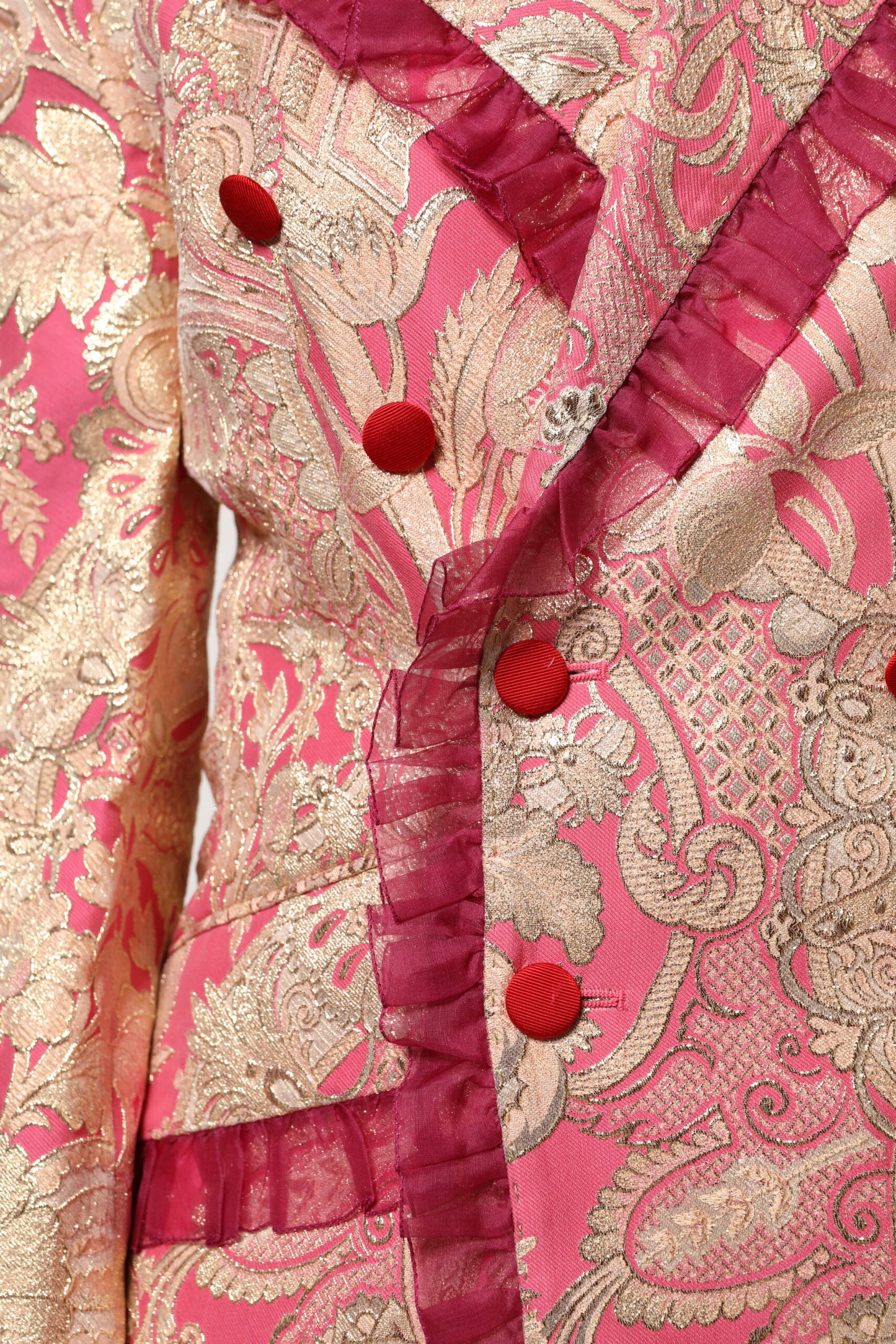 Giacca blazer in nylon jacquard rosa oro Dolce &amp; Gabbana