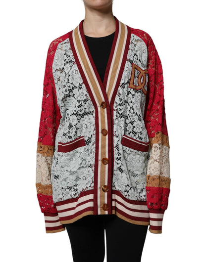 Dolce &amp; Gabbana Cardigan in pizzo floreale multicolore