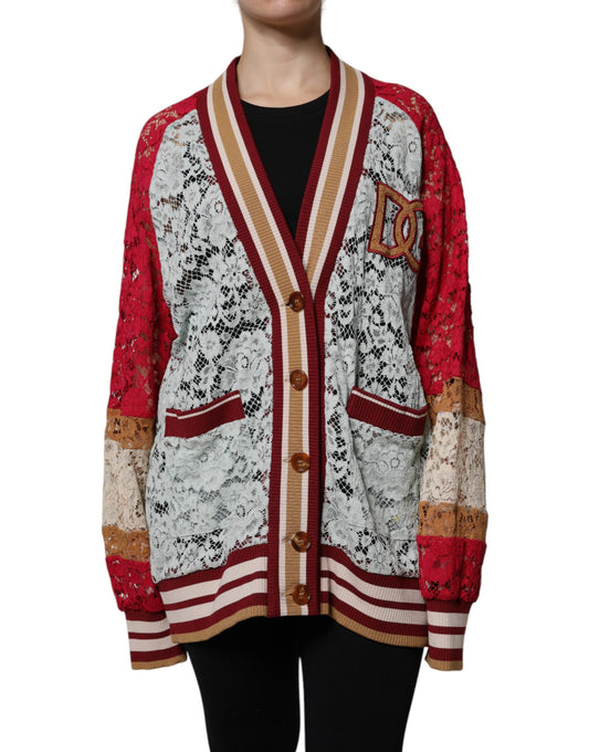 Dolce &amp; Gabbana Cardigan in pizzo floreale multicolore