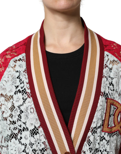 Dolce &amp; Gabbana Cardigan in pizzo floreale multicolore