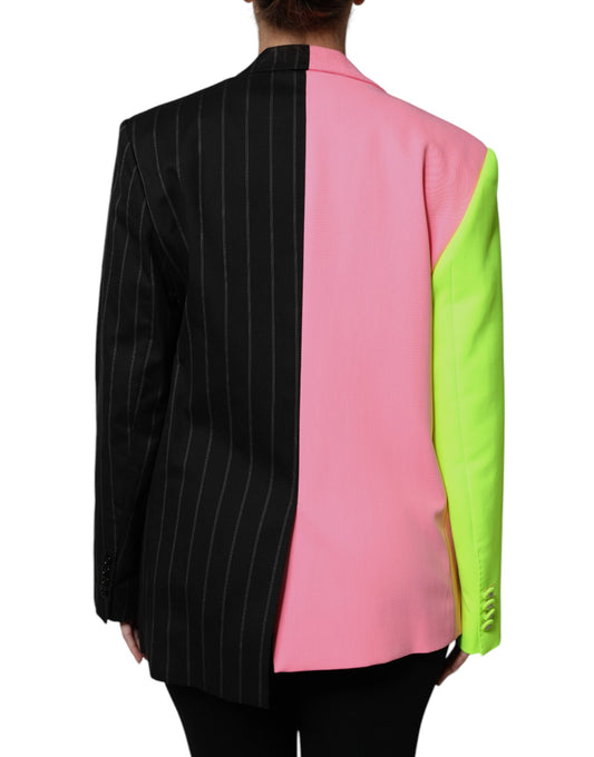 Giacca-cappotto con patchwork multicolore Dolce &amp; Gabbana