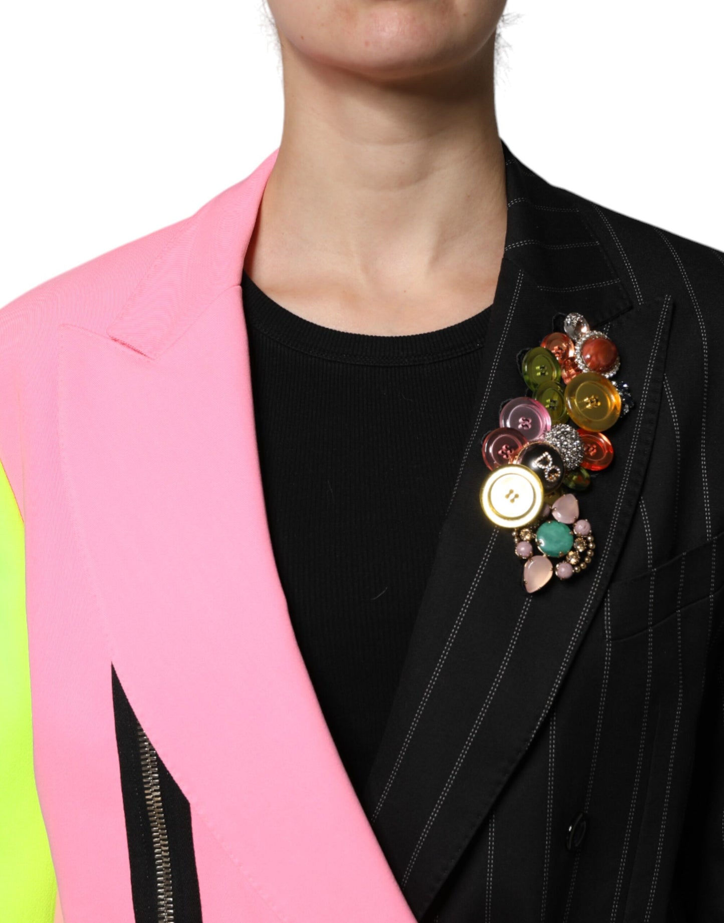 Giacca-cappotto con patchwork multicolore Dolce &amp; Gabbana