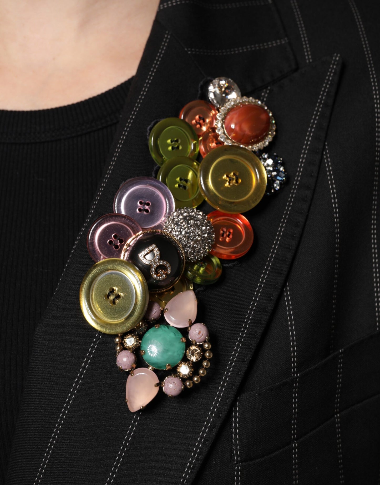 Giacca-cappotto con patchwork multicolore Dolce &amp; Gabbana