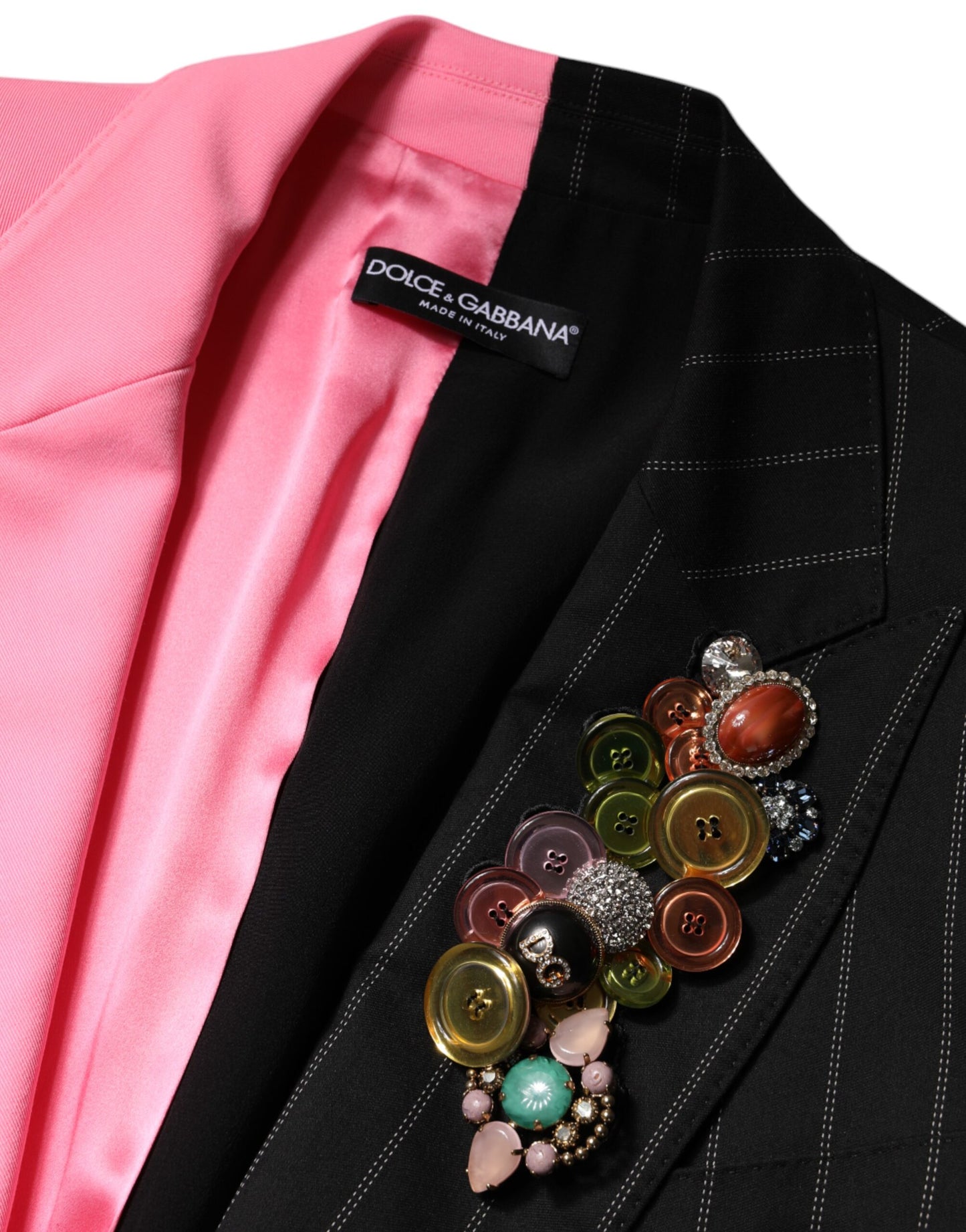 Giacca-cappotto con patchwork multicolore Dolce &amp; Gabbana