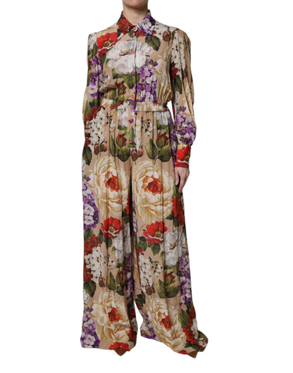 Dolce &amp; Gabbana Abito a gamba larga con stampa floreale multicolore