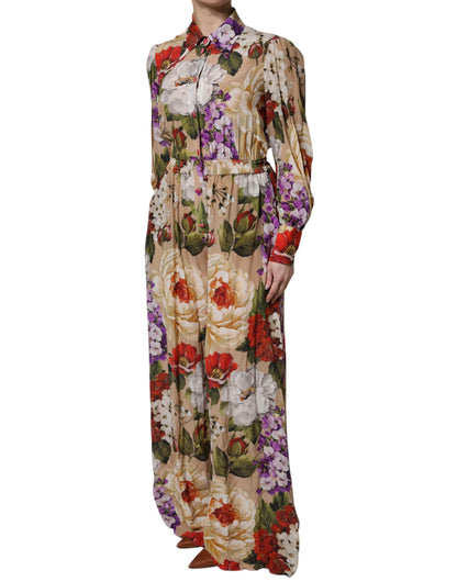 Dolce &amp; Gabbana Abito a gamba larga con stampa floreale multicolore