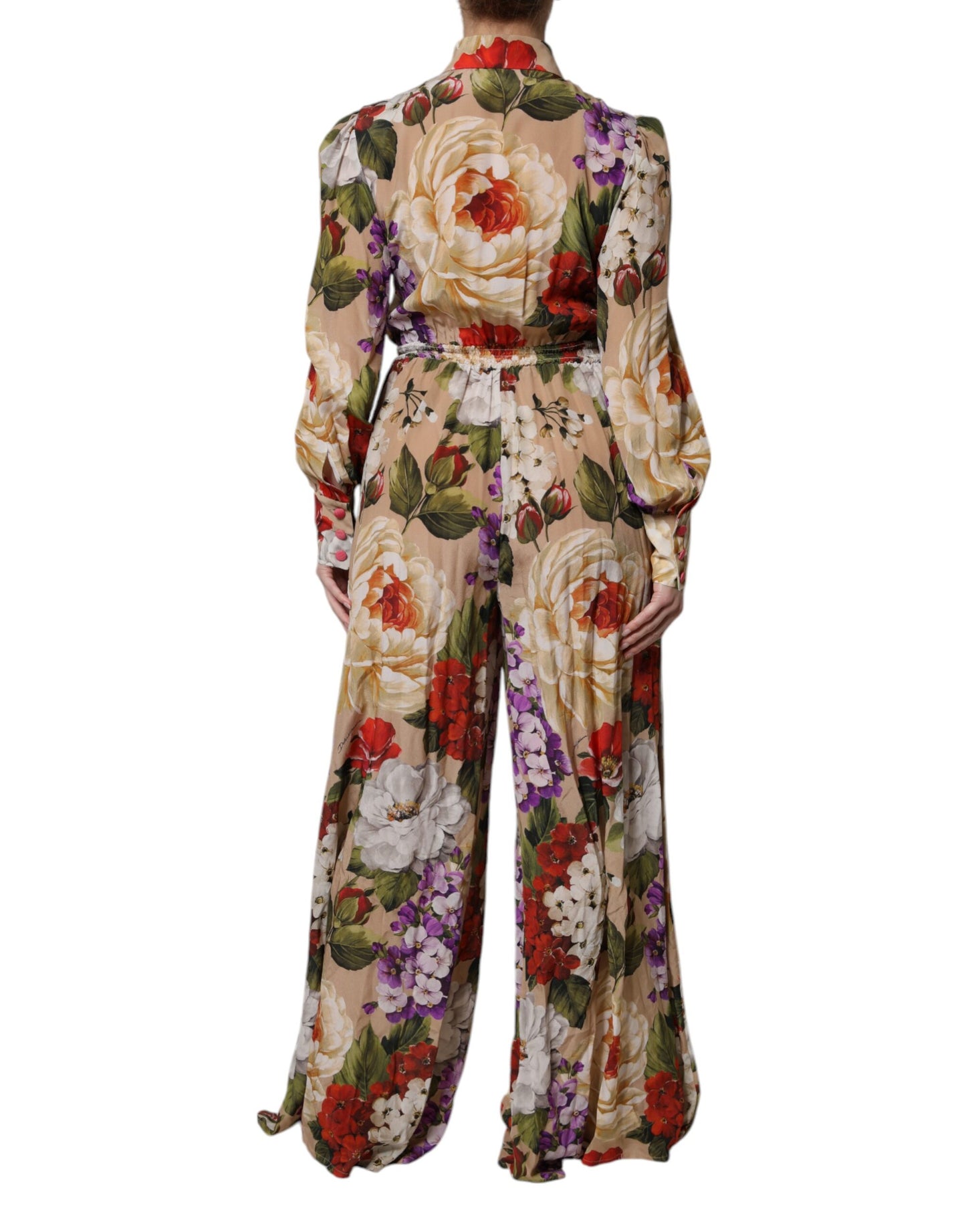 Dolce &amp; Gabbana Abito a gamba larga con stampa floreale multicolore
