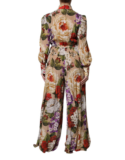 Dolce &amp; Gabbana Abito a gamba larga con stampa floreale multicolore