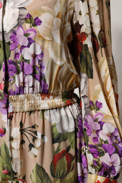 Dolce &amp; Gabbana Abito a gamba larga con stampa floreale multicolore
