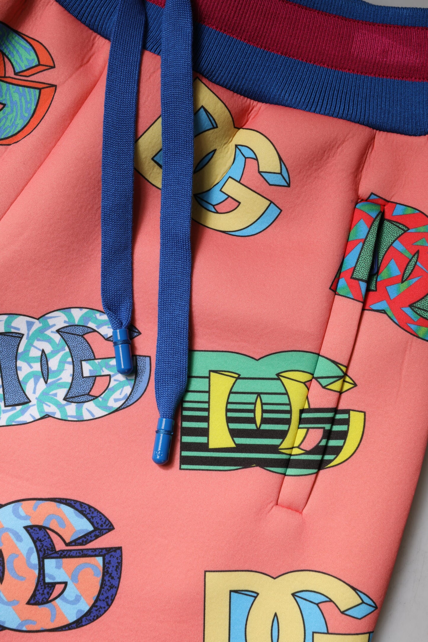 Pantaloni della tuta con monogramma e logo rosa Dolce &amp; Gabbana