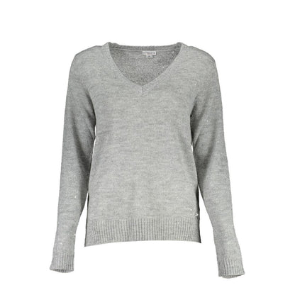 Maglione da donna in acrilico argento US POLO ASSN.