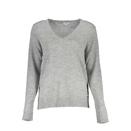 Maglione da donna in acrilico argento US POLO ASSN.