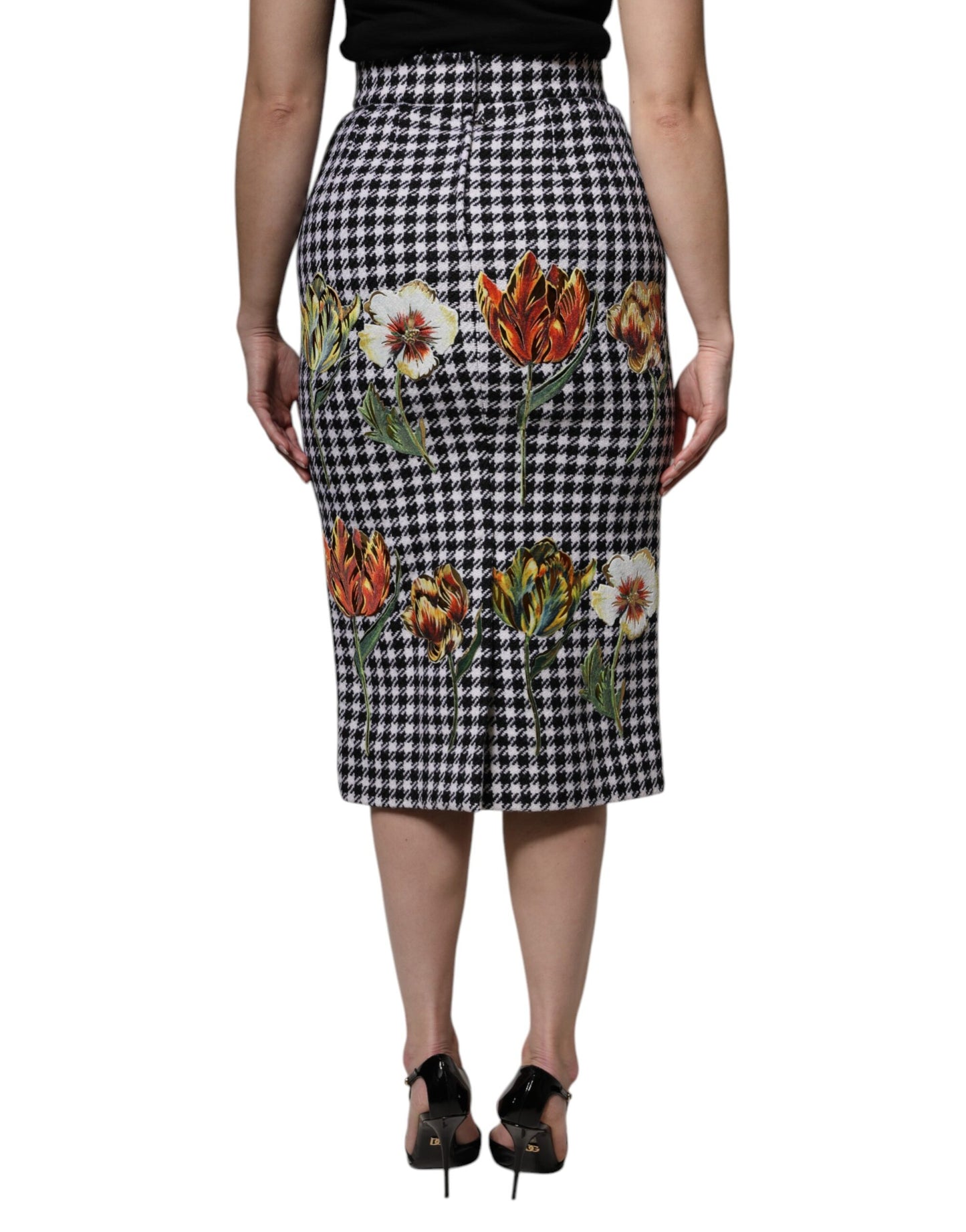 Gonna a tubino con stampa floreale multicolore Dolce &amp; Gabbana a vita alta