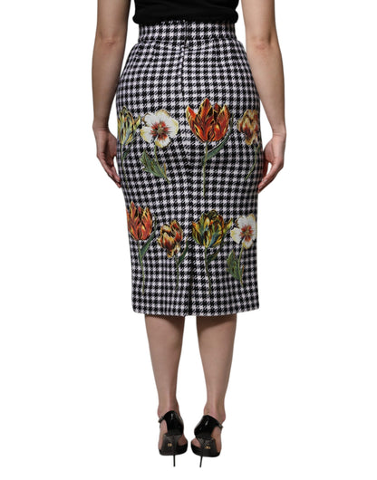 Gonna a tubino con stampa floreale multicolore Dolce &amp; Gabbana a vita alta