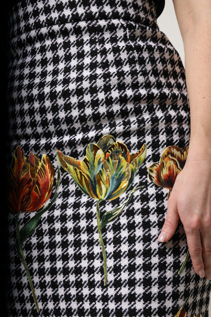 Gonna a tubino con stampa floreale multicolore Dolce &amp; Gabbana a vita alta